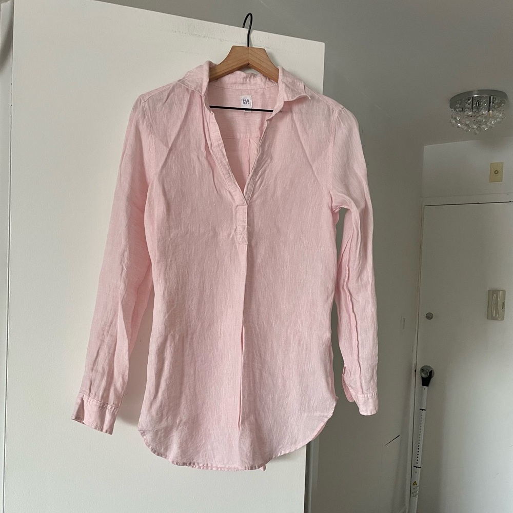 Gap Linen Tunic Light Pink Oversized